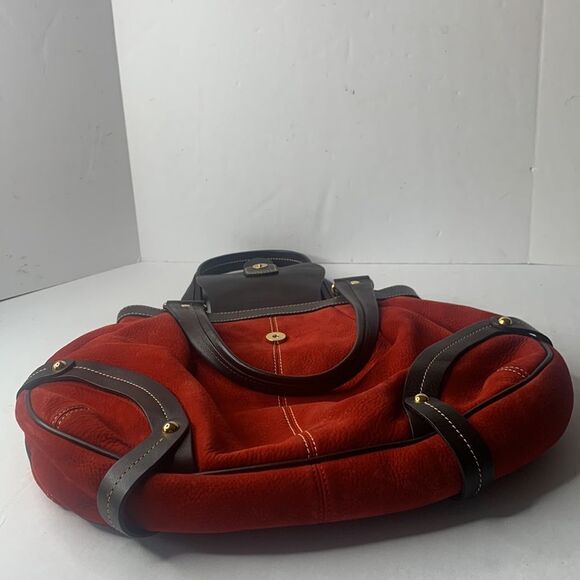 Dooney & Bourke red suede leather satchel bag - Picture 8 of 12